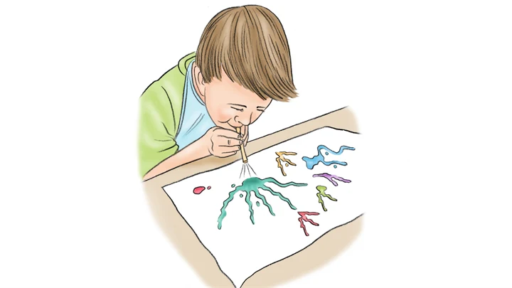 Illustration av blåsmålning
