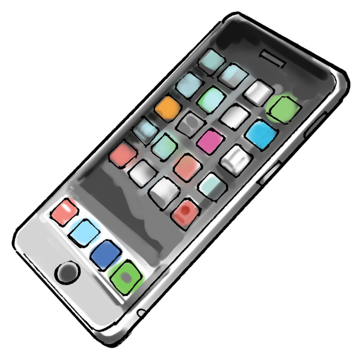 Illustration av en mobiltelefon.