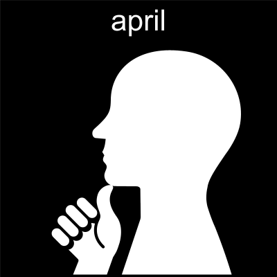 Bilden visar en person som tecknar ordet april på svenskt teckenspråk.