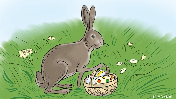 Hare med påskägg.