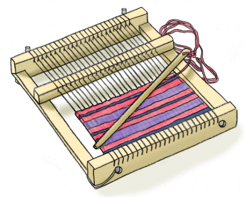 Illustration av en vävram.