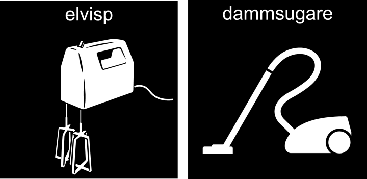 Pictogram: Elvisp och damsugare
