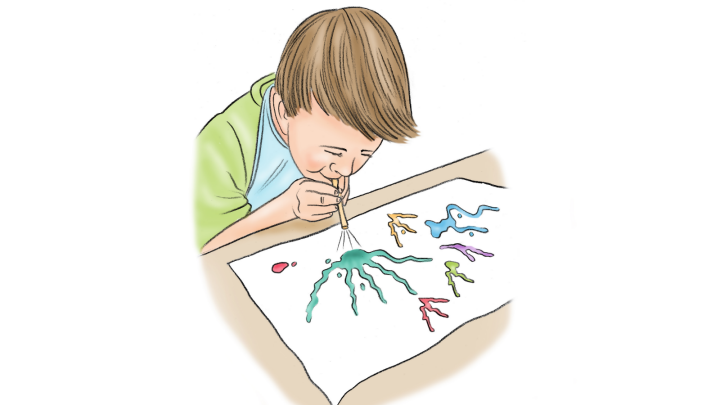 Illustration av blåsmålning