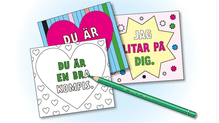 olika kort som det står, du är en bra kompis, på.