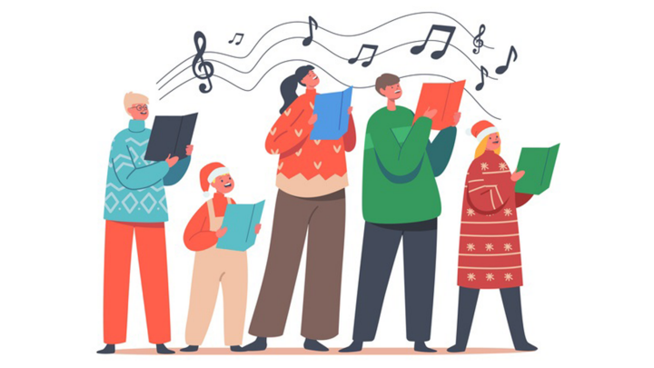 En kör som sjunger.