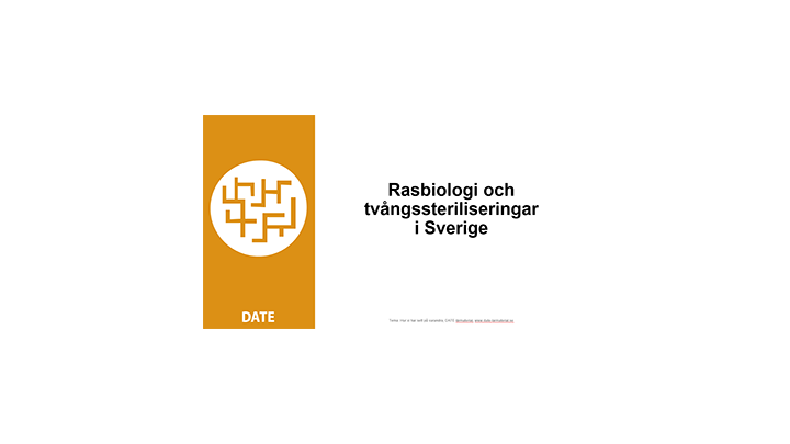 Bilden visar framsidan på Rasbiologi och tvångssteriliseringar i Sverige 