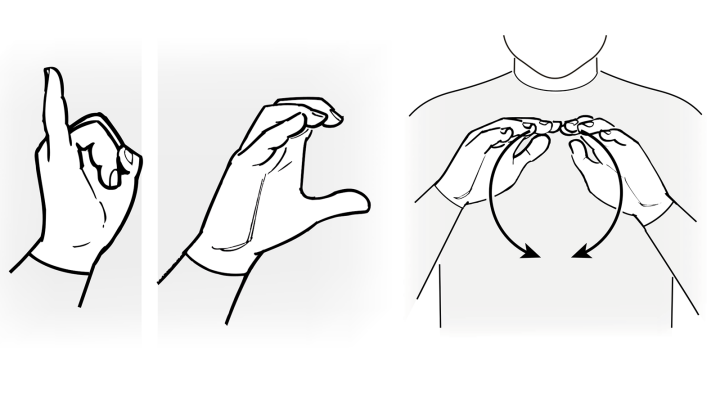 Tre stycken teckenbilder.