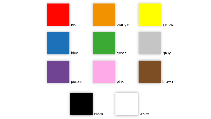 Rutor med olika färger.