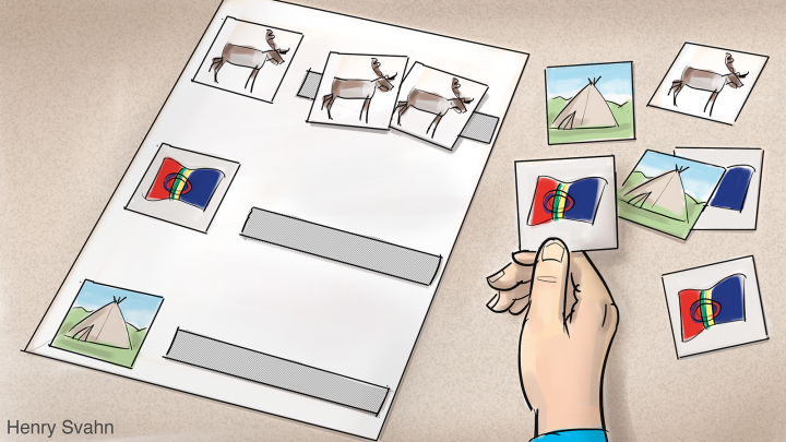 Ett papperssark med kardborre att häfta fast bilder. 