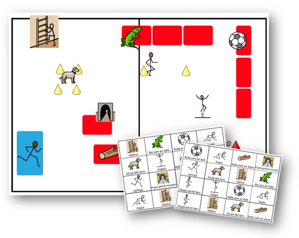 Karta och bingobrickor som hör till lektionen.