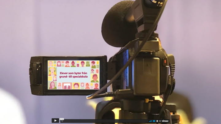 En bild på en kamera som visar Nyanlända döva och språkdeprivation i ett skol- och livsperspektiv samt titeln VODDEN LIKA VÄRDE