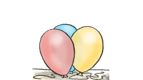Illustration av tre ballonger
