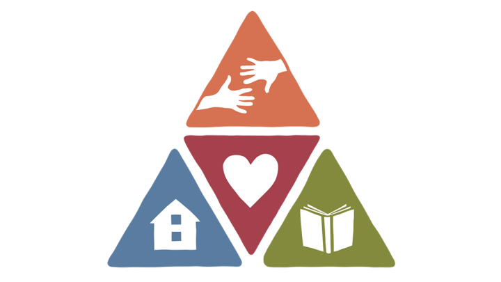 Illustration av fyra trianglar som tillsammans bildar en stor triangel.