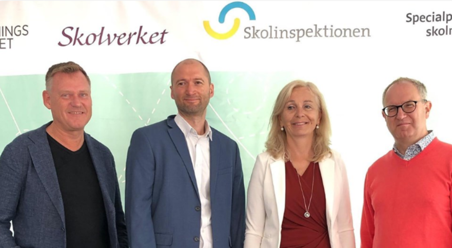 Representanter från Skolforskningsinstitutet, Skolverket, Skolinspektionen och Specialpedagogiska skolmyndigheten