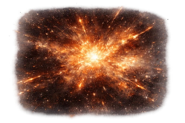 En AI-skapad illustration som föreställer Big bang