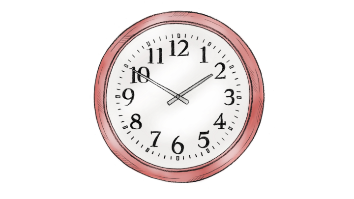 Illustration av en väggklocka