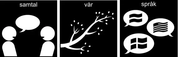 Pictogram: Samtal, vår och språk.