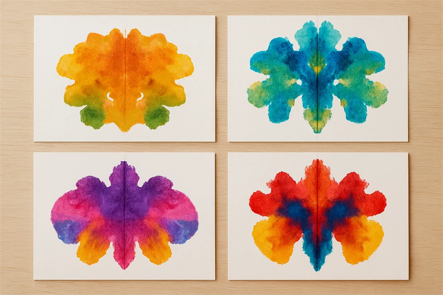 Bild på fyra olika vikmålningar