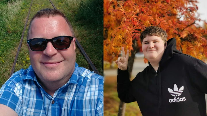 Bilden visar pappa Niclas och sonen Jocke som medverkar i porträttet.