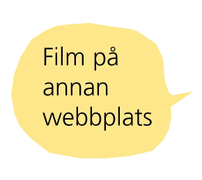 En pratbubbla med texten: Film på annan webbplats