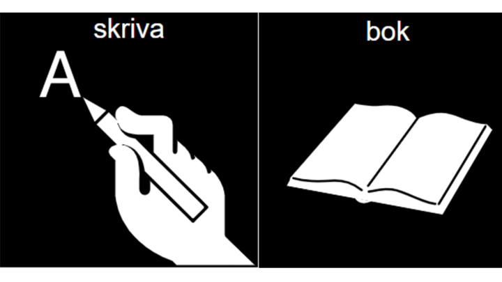 Pictogram, skriva och bok