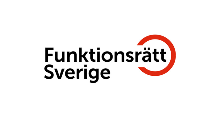 Bilden visar Funktionsrätt Sveriges logga.